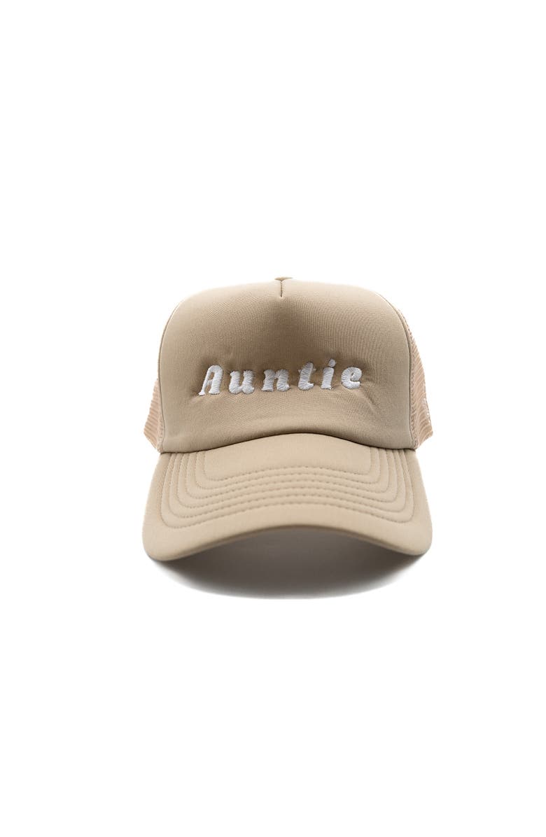 Rey To Z Auntie Foam Trucker Hat, Main, color, Khaki
