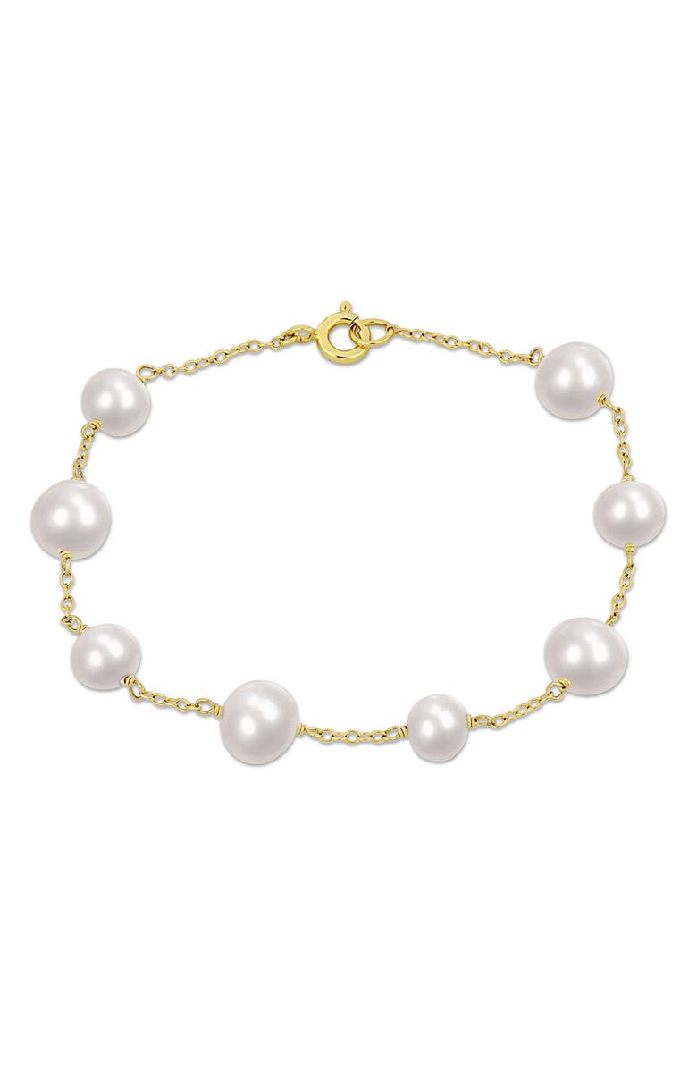 DELMAR 6.5-8.5mm Cultured Freshwater Pearl Station Bracelet, Main, color, 