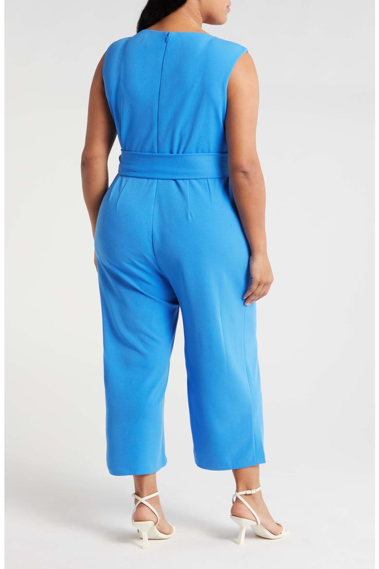 Side Tie Scuba Crepe Crop Wide Leg Jumpsuit, Alternate, color, SUMMER SKY