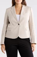 Theory Shrunken Stretch Linen Blend Blazer