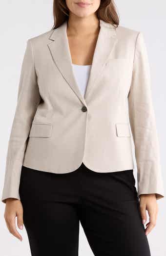 Shrunken Stretch Linen Blend Blazer