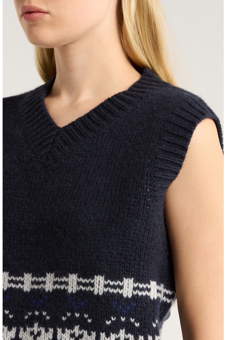 Rhona Wool Sweater Vest, Alternate, color, NAVY