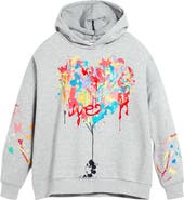 Desigual Mickey Mouse Paint Splattered Fleece Graphic Hoodie