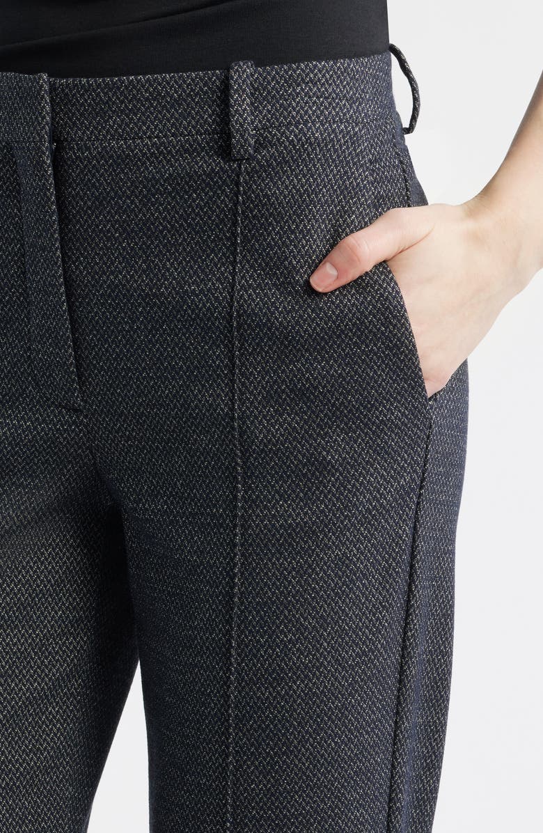 Theory Slim Herringbone Knit Pintuck Pants, Alternate, color, Navy Multi