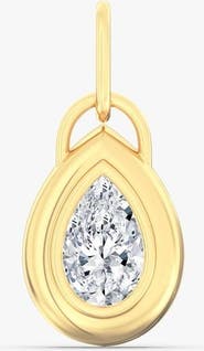 Everlee Golden Domed Pear Lab Diamond Charm in 14K