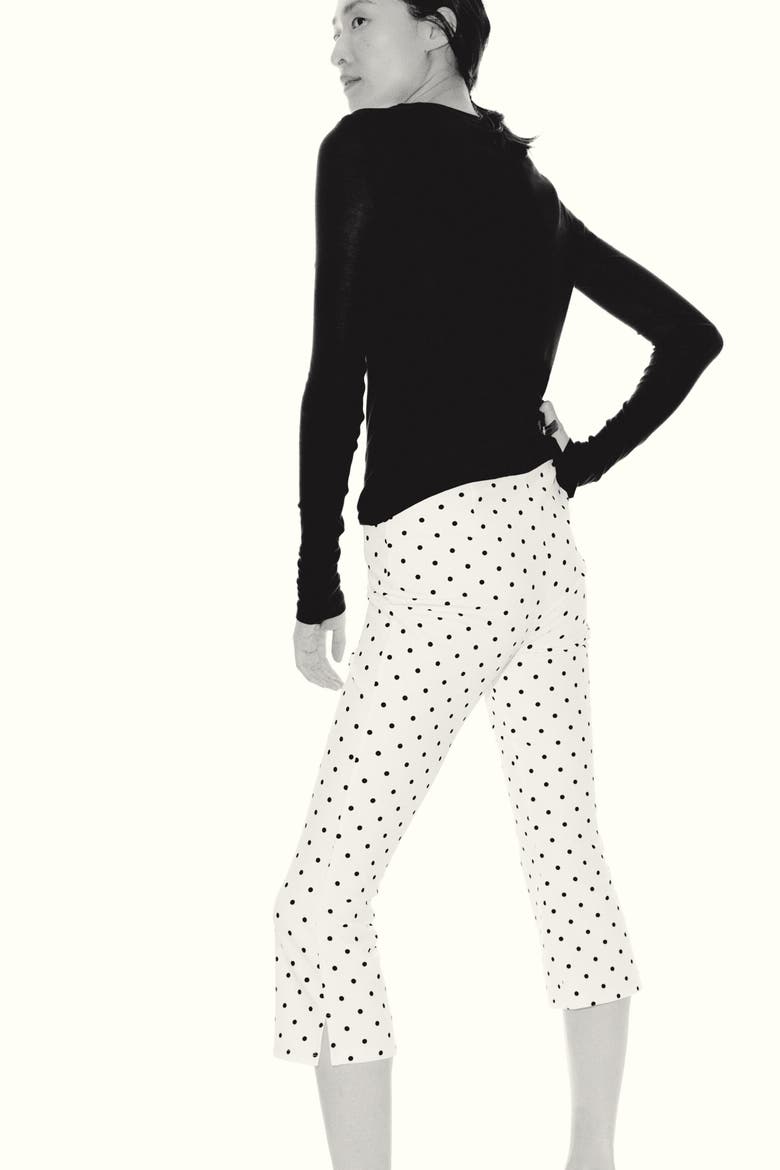 Printed Capri Pants, Alternate, color, Cream/polka dot