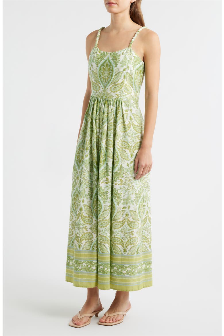 Paisley Print Maxi Dress, Alternate, color, PEAR/ SEA GREEN