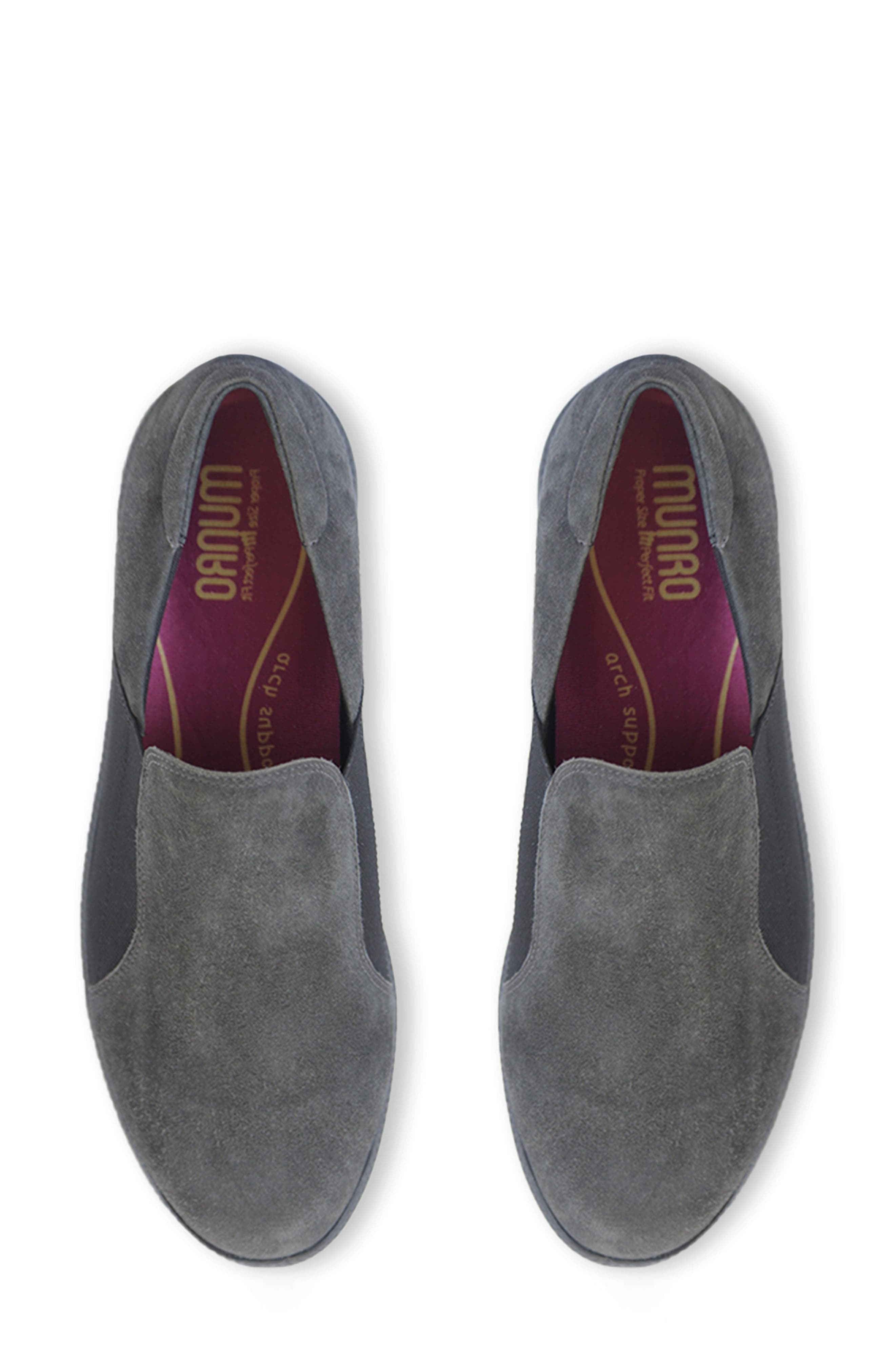 Munro Clay Wedge Slip-On Sneaker, Alternate, color, Grey Suede