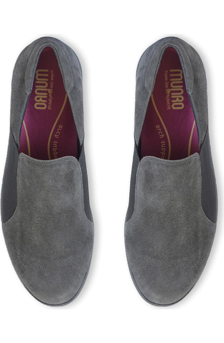 Munro Clay Wedge Slip-On Sneaker, Alternate, color, Grey Suede