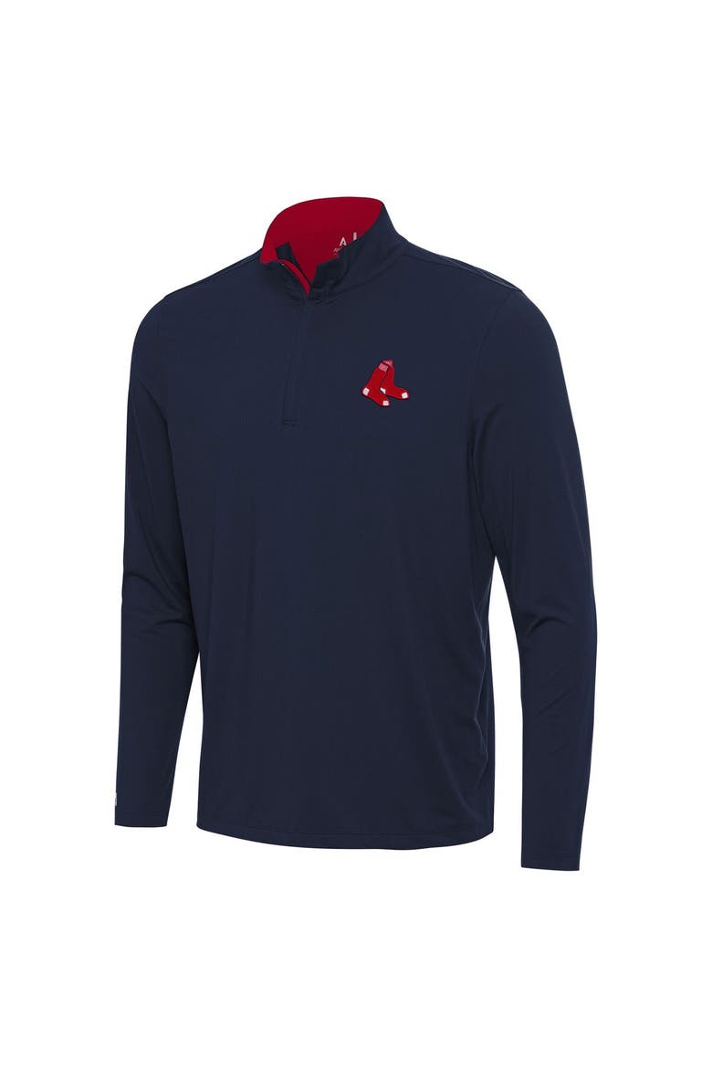 Men's Antigua  Navy Boston Red Sox Content Quarter-Zip Top, Alternate, color, Navy