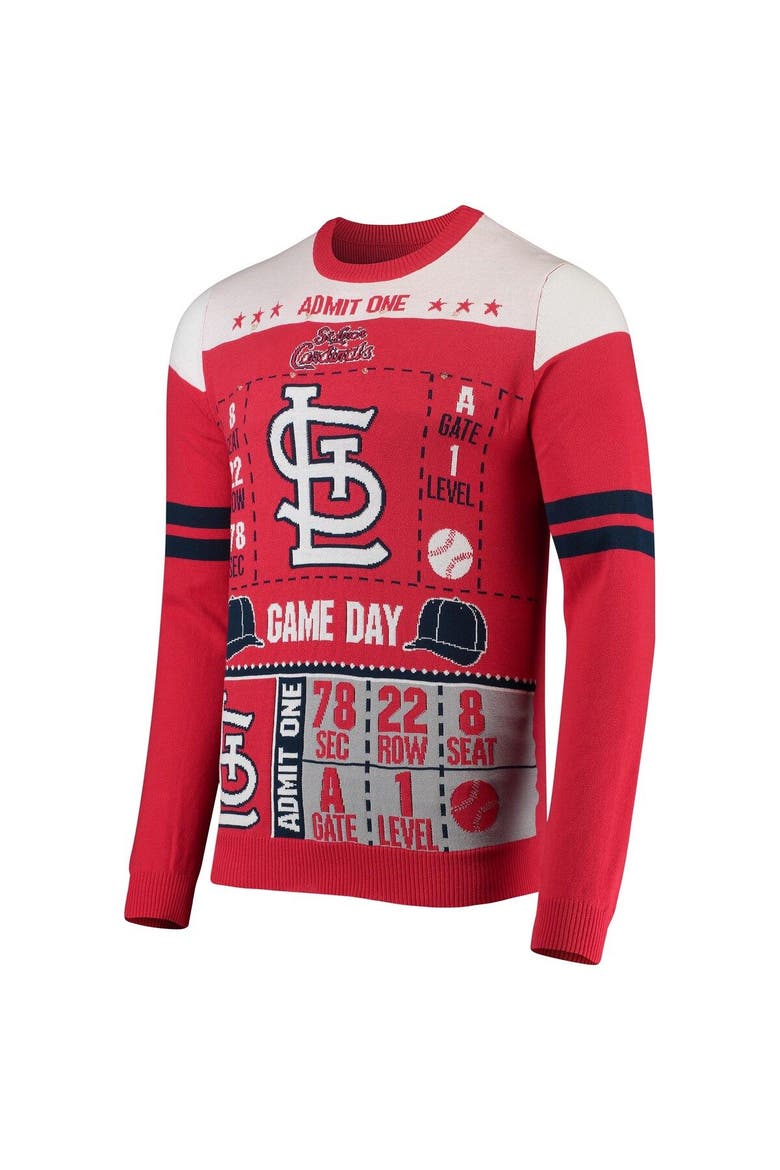 Men's FOCO Red St. Louis Cardinals Ticket Light-Up Ugly Sweater, Alternate, color, Red