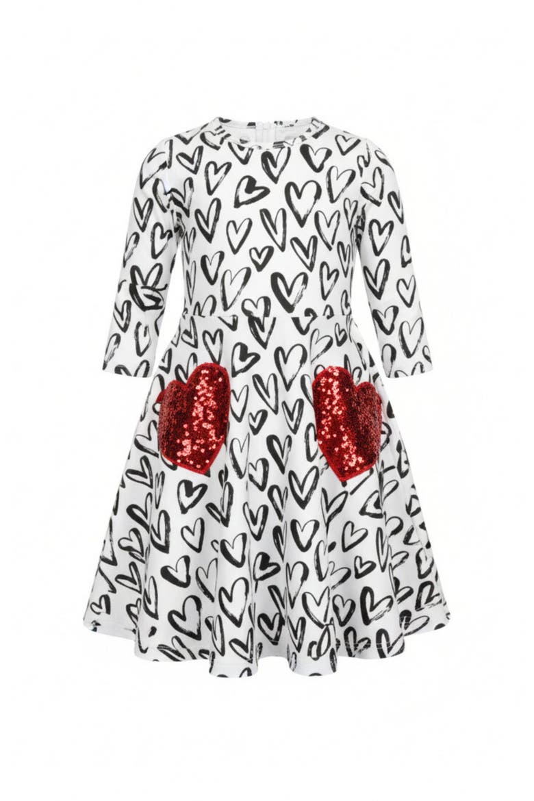 heart skater dress Heart Print Skater Dress: Women's Casual Summer Sundress