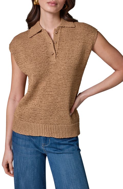 Sleeveless Polo Sweater