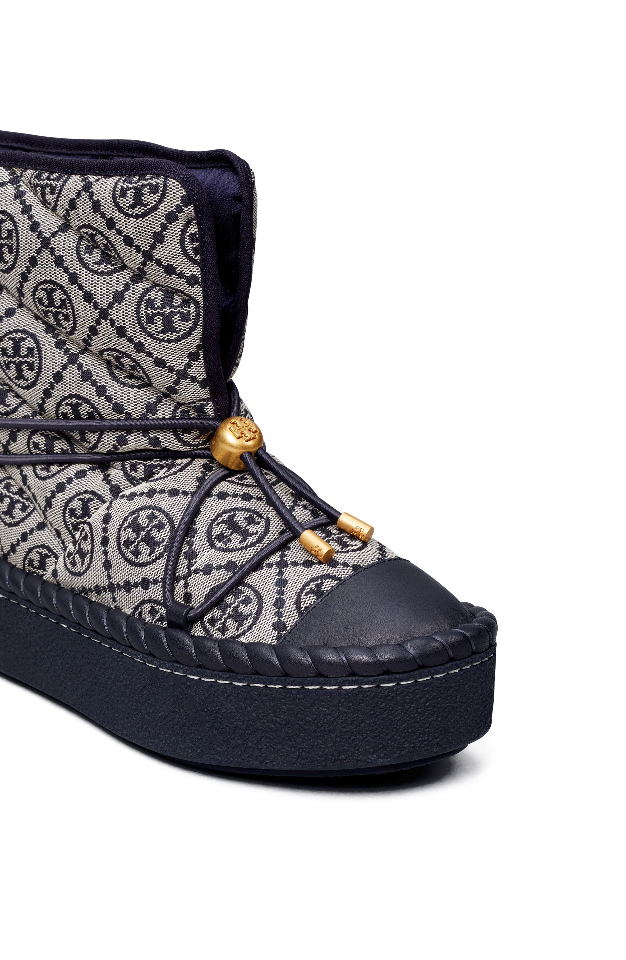 T Monogram Bootie, Alternate, color, NAVY LOGO PERFECT NAVY