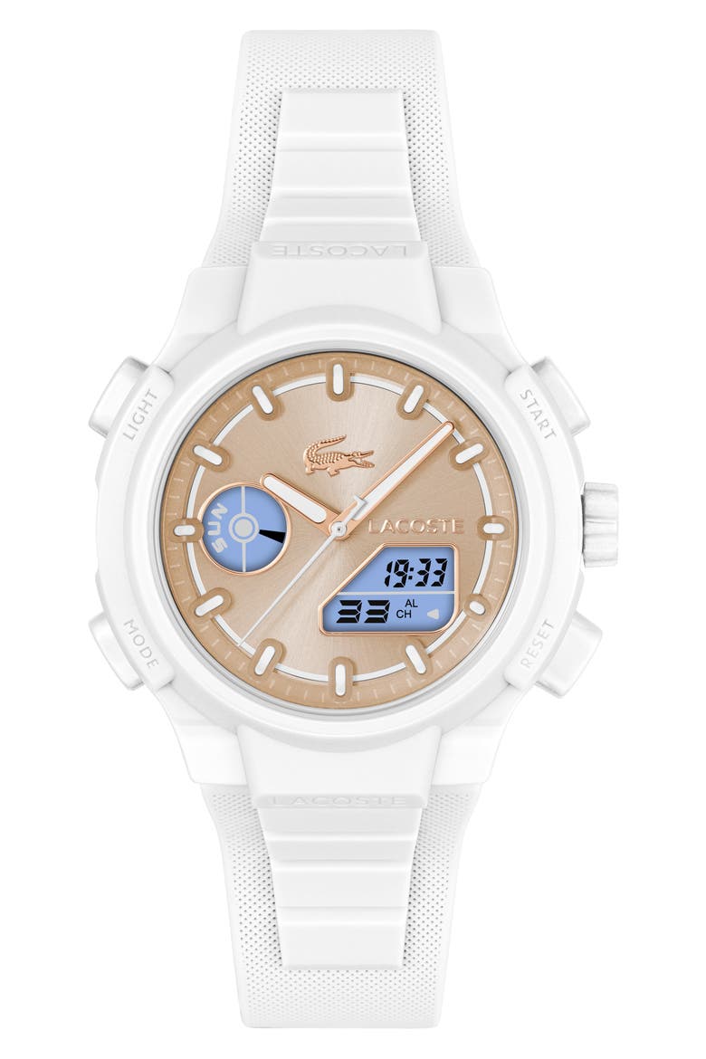 LC33 Silicone Strap Watch, 40mm, Alternate, color, CARNATION GOLD