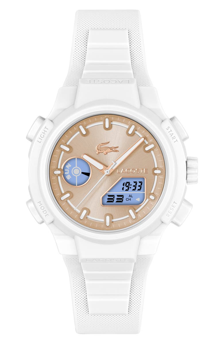 Lacoste LC33 Silicone Strap Watch, 40mm, Alternate, color, Carnation Gold