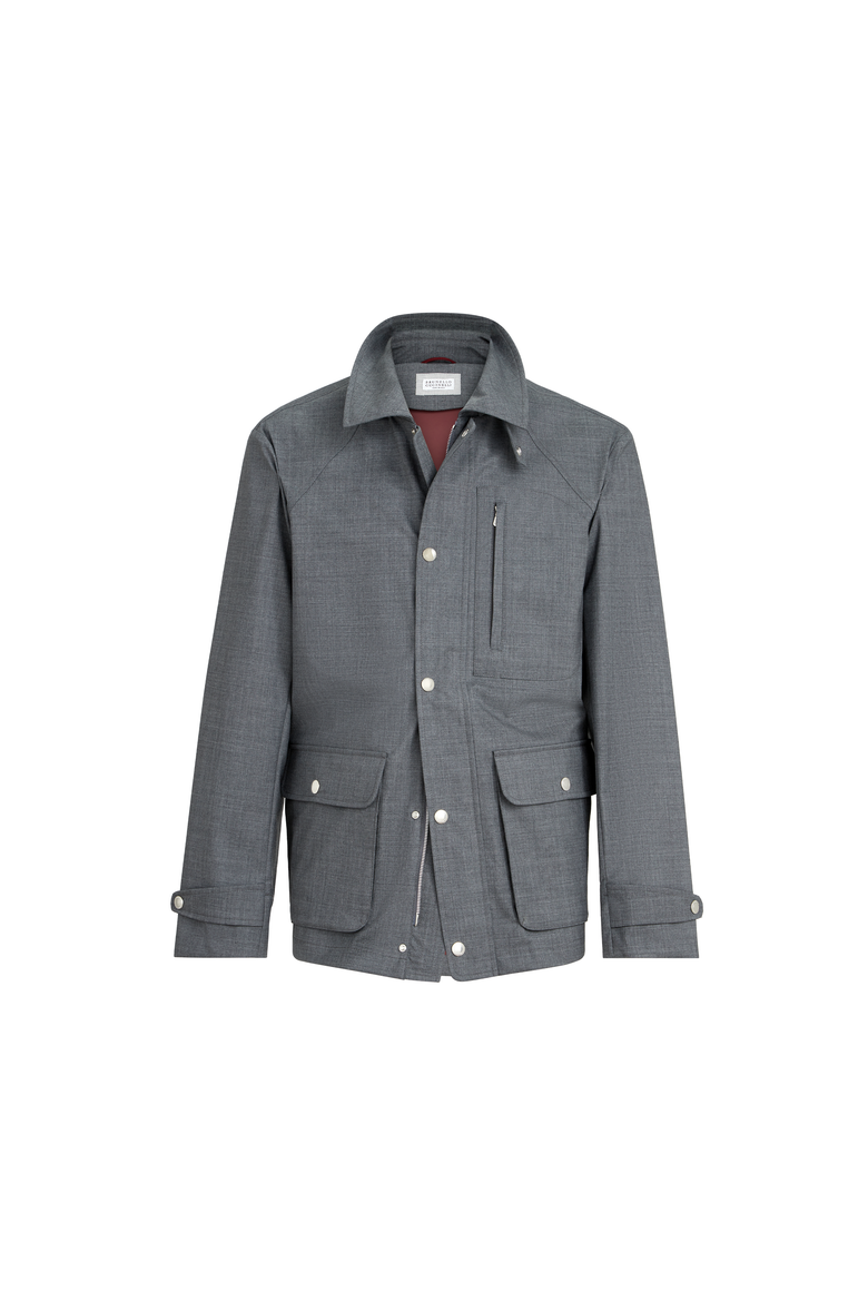 Bonded fresco field jacket, Alternate, color, Grey