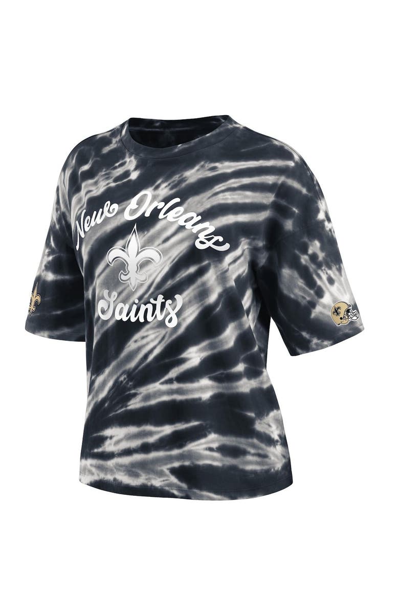 WEAR by Erin Andrews Women's WEAR by Erin Andrews Black New Orleans Saints Tie-Dye T-Shirt, Alternate, color, Black