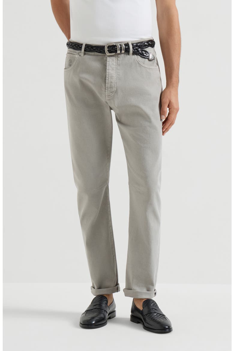 Garment-dyed denim trousers, Main, color, Light Grey