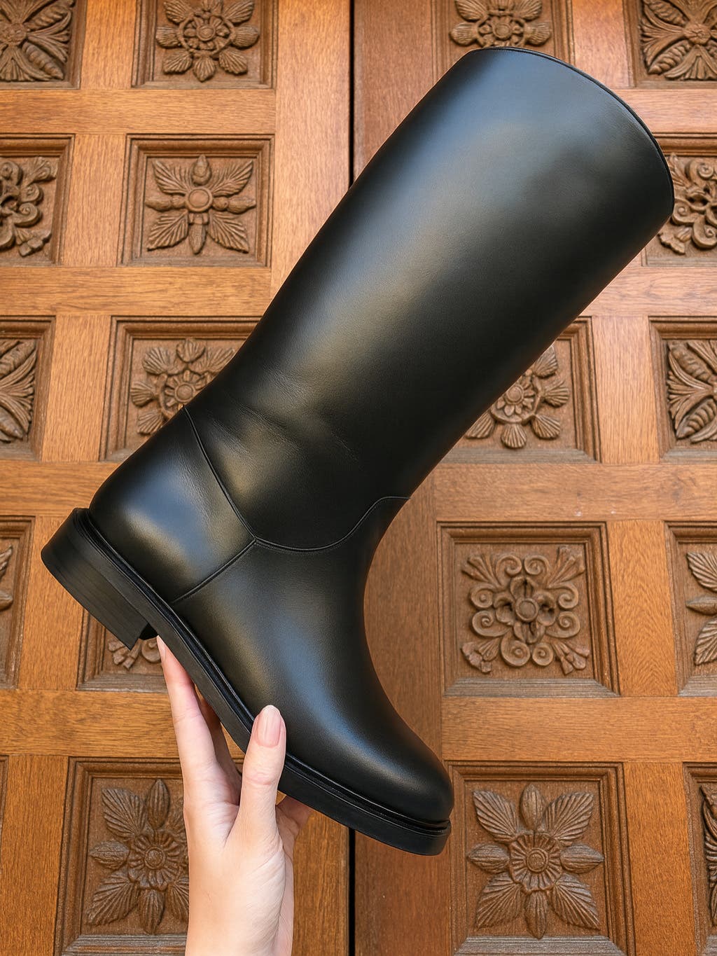 NEW AMENDMENT Bergen Riding Boot in Smooth Calf Leather, Alternate, color, Black Leather