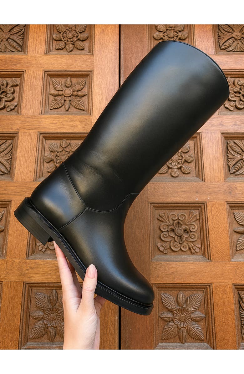 NEW AMENDMENT Bergen Riding Boot in Smooth Calf Leather, Alternate, color, Black Leather