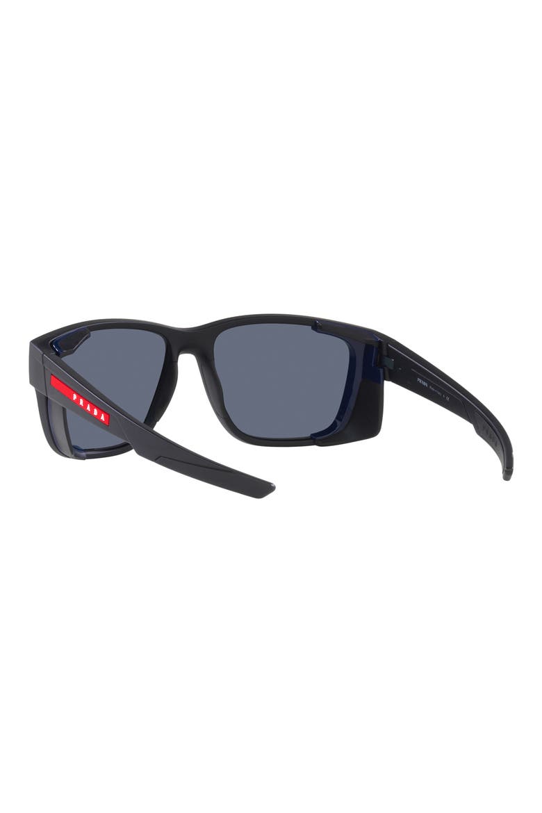 59mm Pillow Sunglasses, Alternate, color, RUBBER BLACK