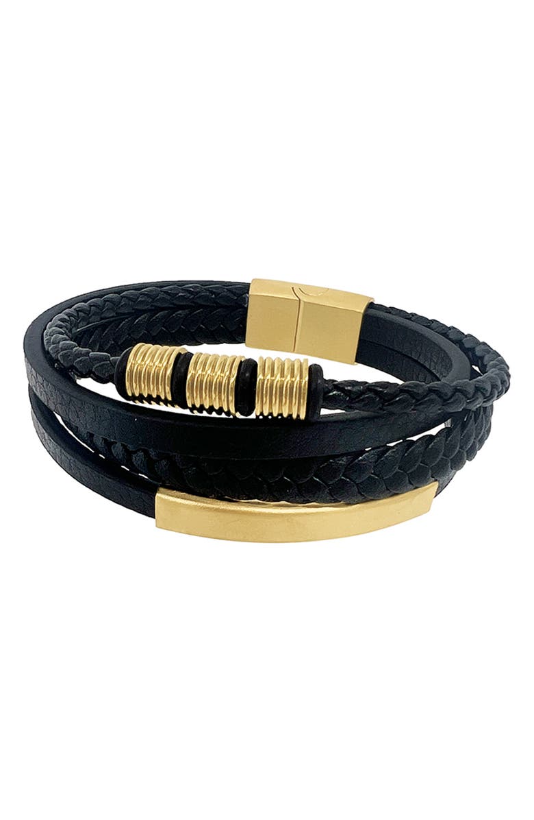 Adornia Men's Multistrand Leather Magnetic Bracelet, Alternate, color,