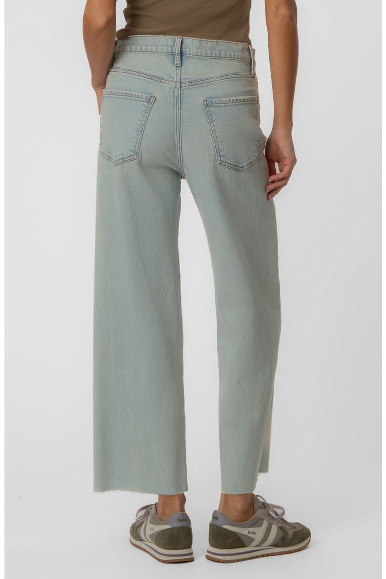 Gwen Raw Hem High Waist Ankle Slouchy Wide Leg Jeans, Alternate, color, CARE