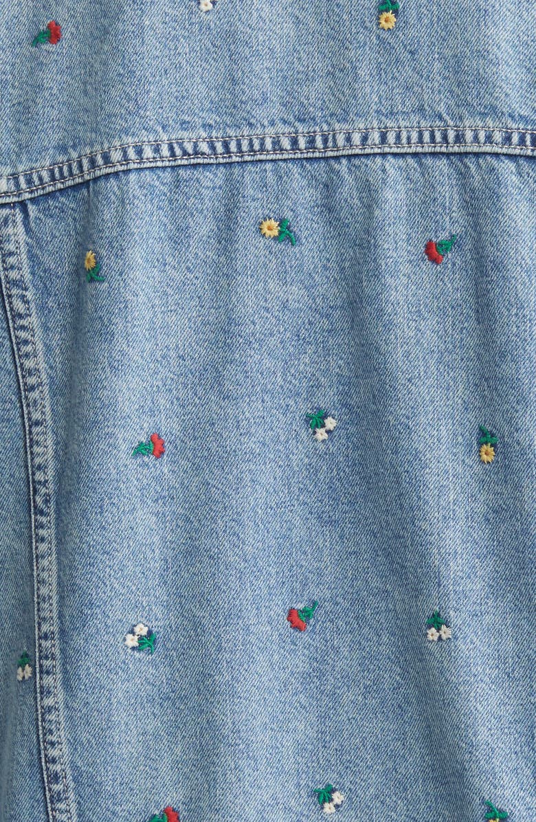 Rails Grove Floral Embroidery Denim Trucker Jacket, Alternate, color,