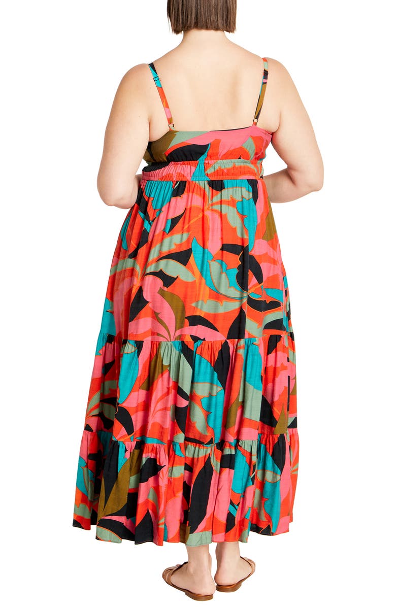 City Chic Harlow Print Sleeveless Maxi Dress, Alternate, color, Red Barbados