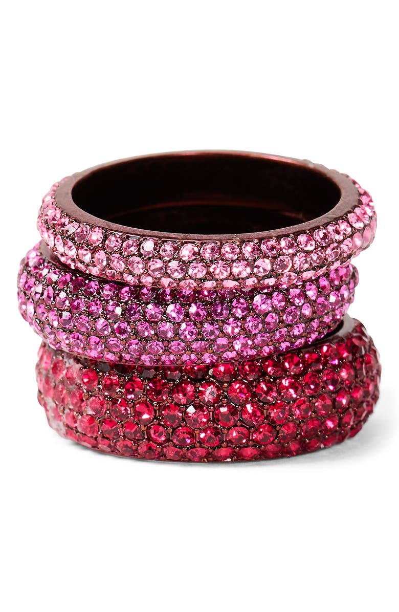 Kate Spade New York set of 3 pavé stacking rings, Alternate, color, 