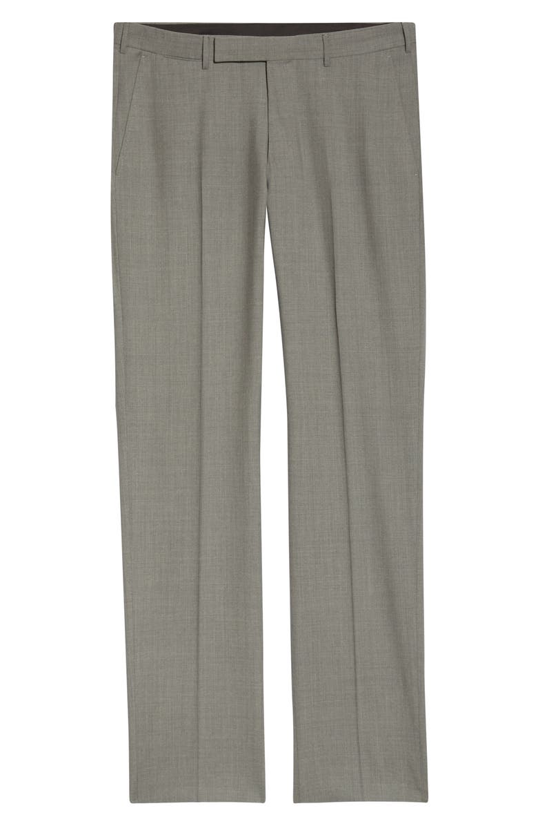ZEGNA Ermenegildo Zegna High Performance Flat Front Solid Wool Dress Pants, Alternate, color,