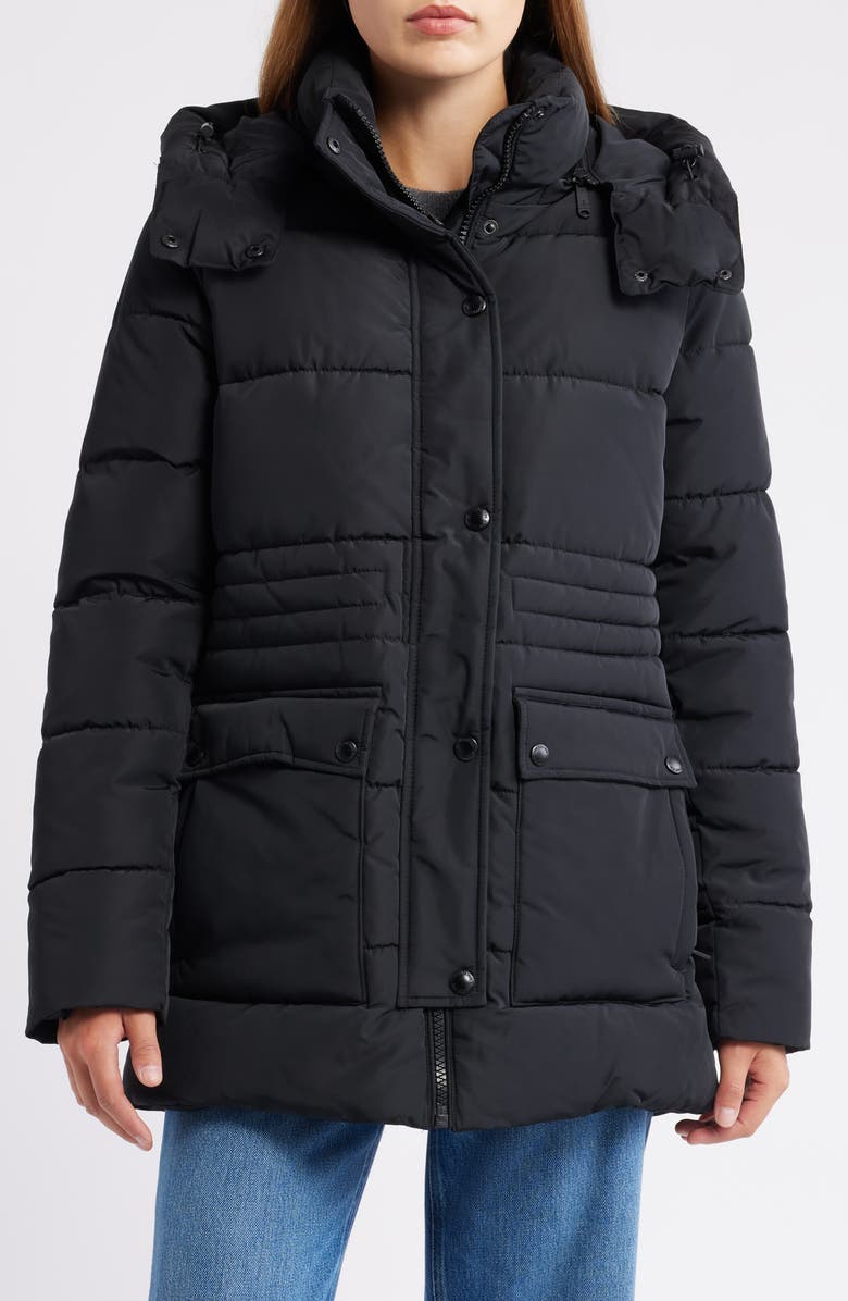 Sam Edelman Parka with Removable Hood, Alternate, color, Black