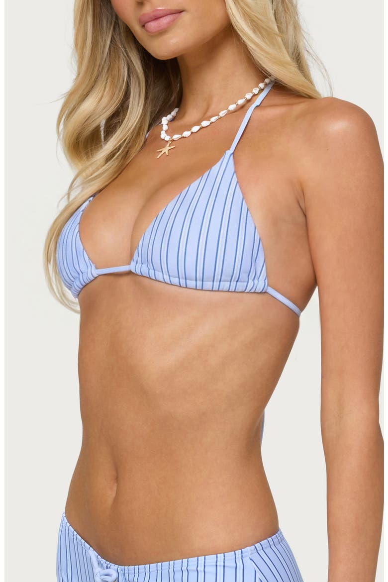 Blonca Stripe Triangle Bikini Top, Alternate, color, LIGHT-BLUE