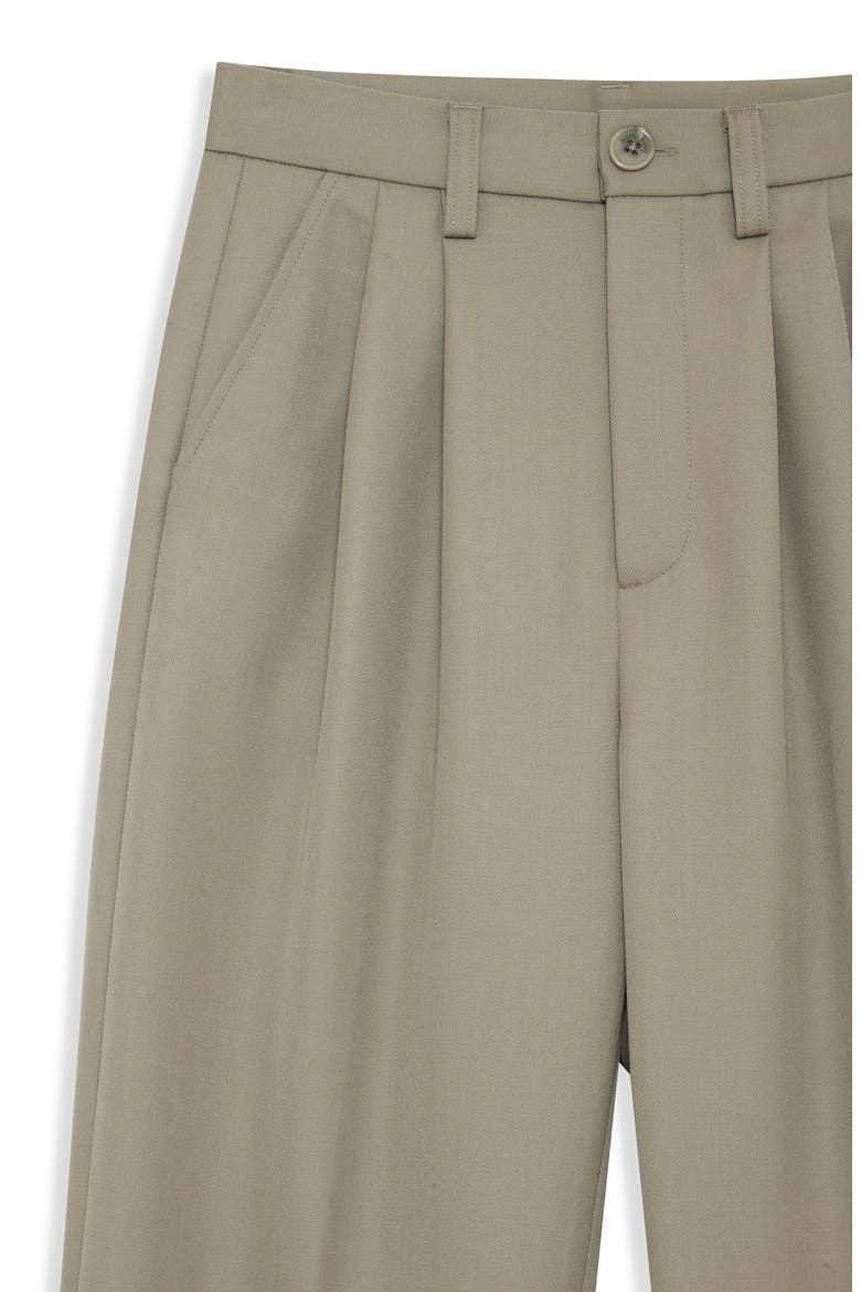 Carrie Wool Wide Leg Pants, Alternate, color, GREEN KHAKI