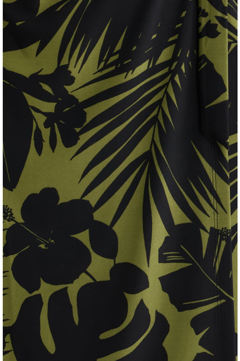 Flutter Sleeve Faux Wrap Dress, Alternate, color, BAY LEAF / ANNE BLACK