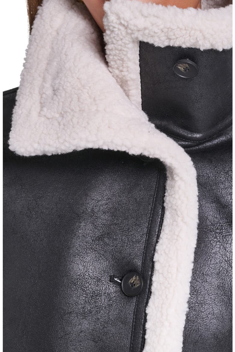 Reversible Faux Shearling Jacket, Alternate, color, BIRCH BLK