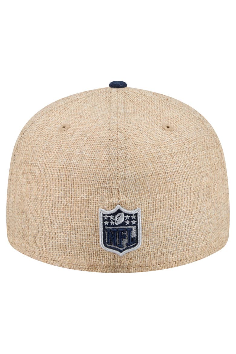 Men's New Era  Natural/Navy Dallas Cowboys Pre-Curved Twine 59FIFTY Fitted Hat, Alternate, color, Natural