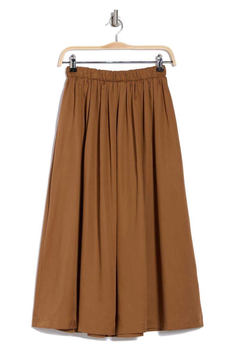 Flared A-Line Midi Skirt, Alternate, color, RUST