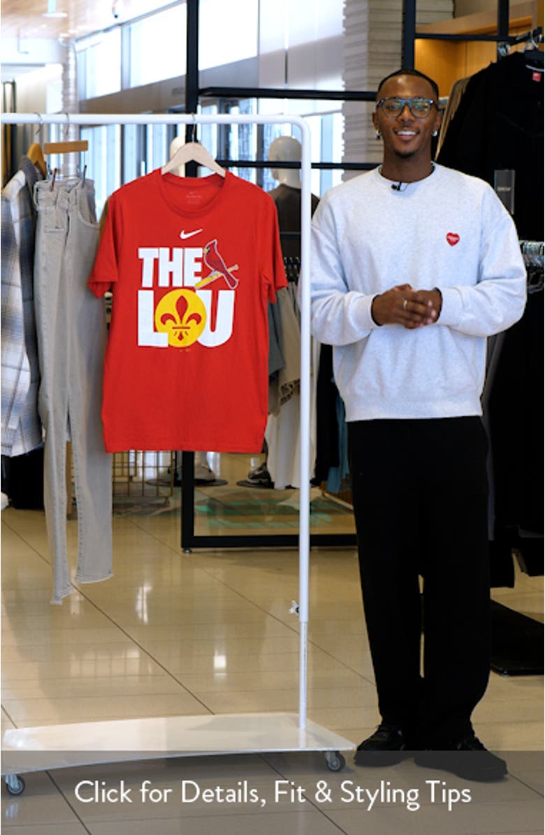Men's Nike Red St. Louis Cardinals The Lou Local Team T-Shirt, sales video thumbnail