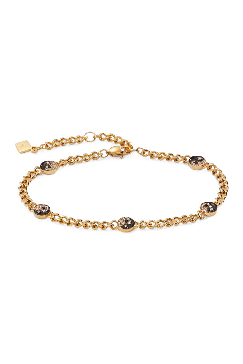 Yin Yang Curb Chain Bracelet, Main, color, Gold