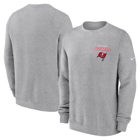 Men's Nike Heather Gray Tampa Bay Buccaneers Primetime Club Fleece Pullover Sweatshirt