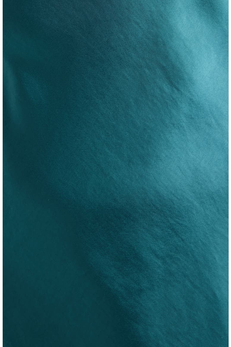 Lace Trim Satin Dress, Alternate, color, TEAL MARINA