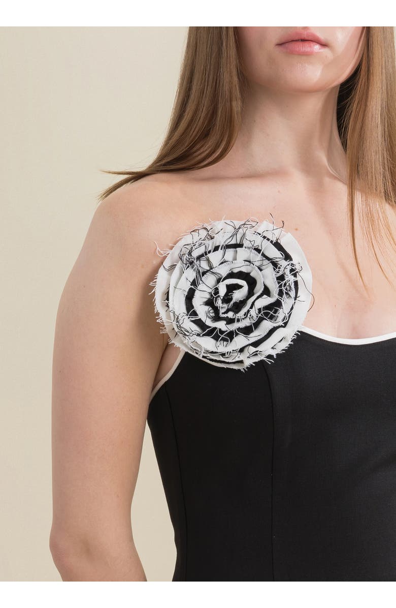 Contessa Mills Helix Form-Fitting Stretch Wool Top, Alternate, color, Black & Natural