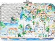 JUDITH LEIBER COUTURE Slim Slide Tropical Crystal Embellished Clutch