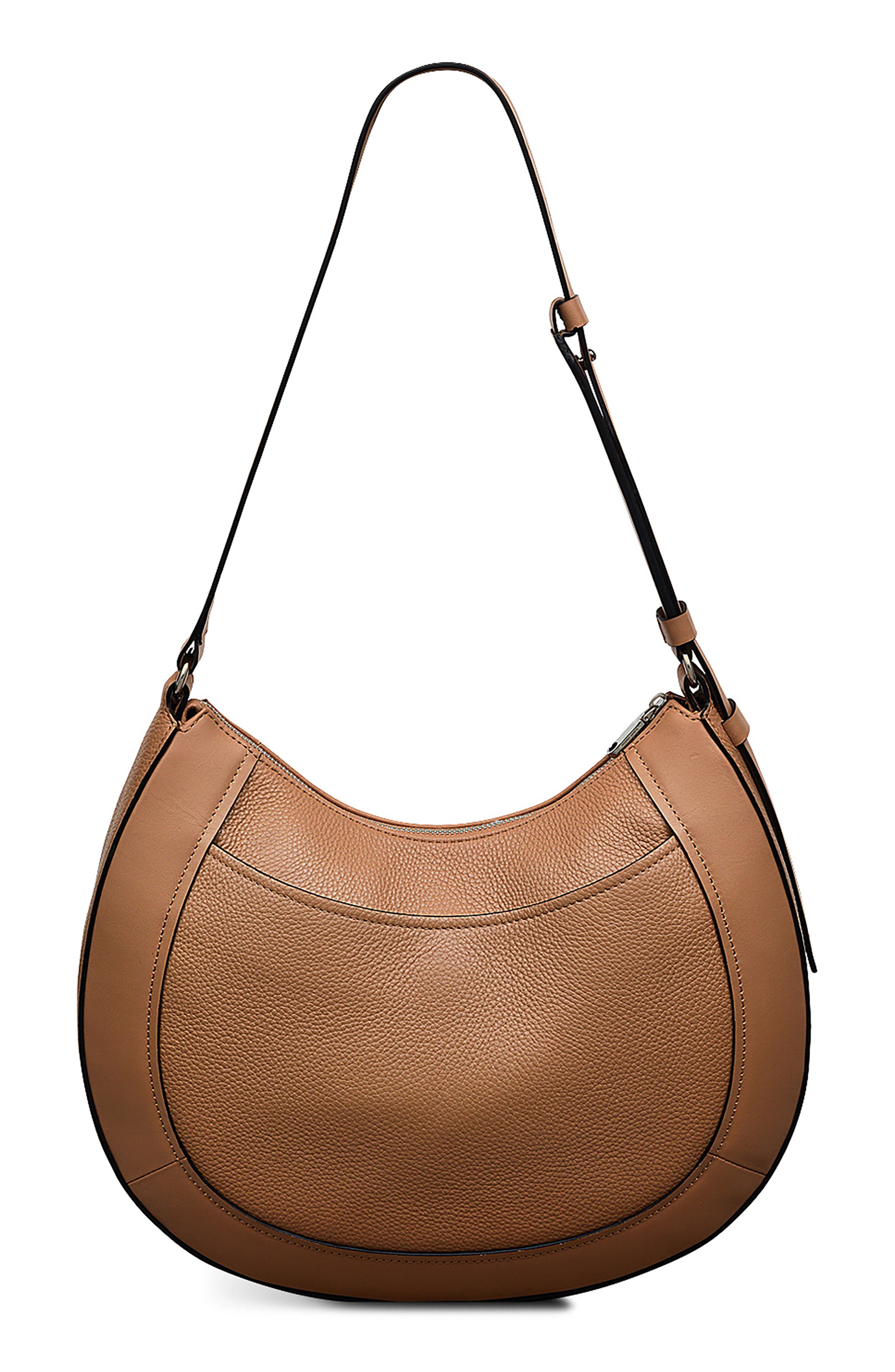 Radley Merchant Hall Large Leather Crescent Shoulder Bag, Alternate, color, Chai