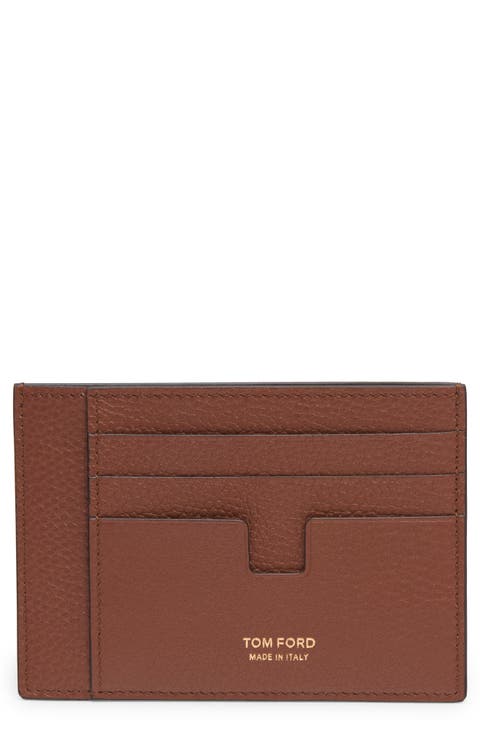 Large T-Line Soft Grain Leather Card Holder