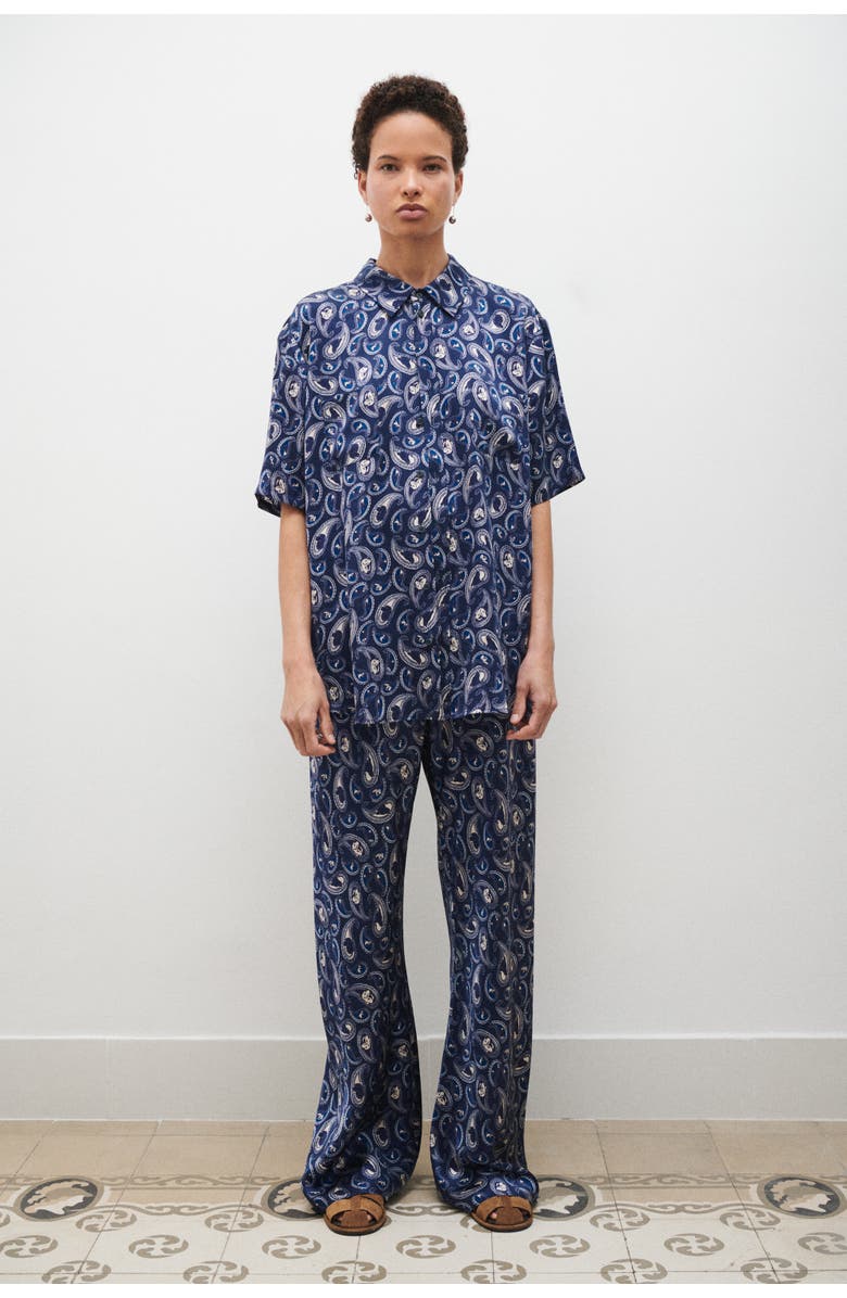 SILK LAUNDRY SHORT SLEEVE BOYFRIEND SHIRT HOUNDS PAISLEY, Alternate, color, Hounds Paisley