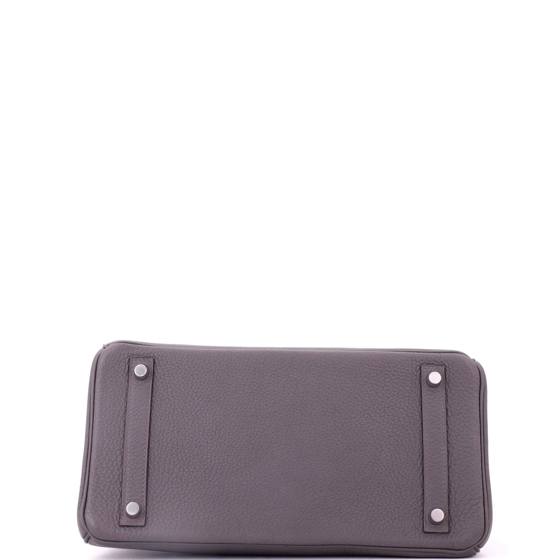 Pre-Owned Hermes Birkin Handbag Grey Togo with Palladium Hardware 30, Alternate, color, Etain