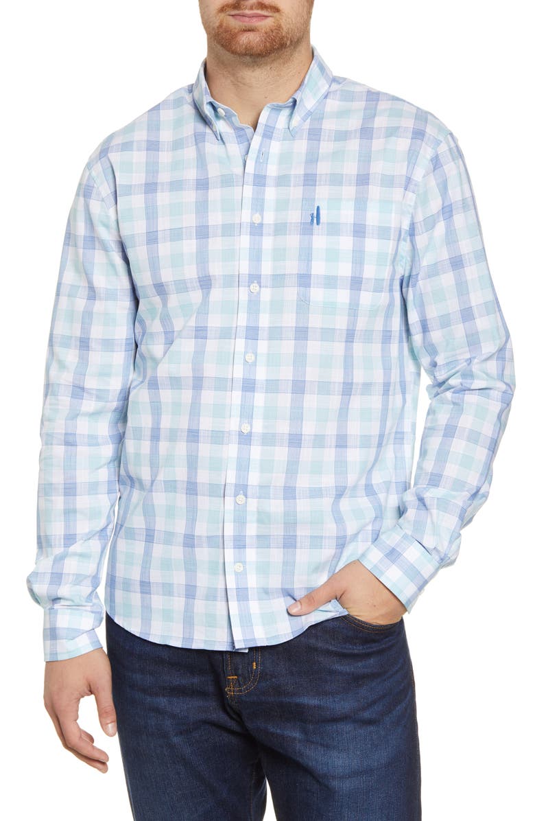 johnnie-O Humphrey Classic Fit Check Button-Down Shirt, Main, color, 